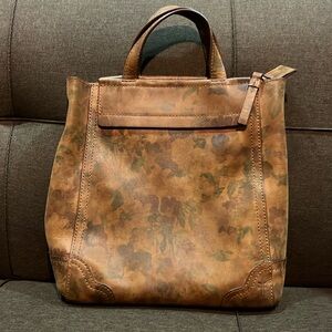 Frye Brown Leather Print Crossbody Bag